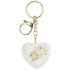Best Gifi Porte clés coeur déco perles transparent doré