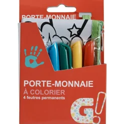 Hot Gifi Porte monnaie à colorier + 4 feutres