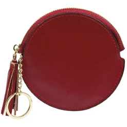 Online Gifi Porte monnaie rond simili avec fermeture pompon