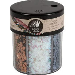 Gifi Pot de confettis pailletés de Noël 6 compartiments