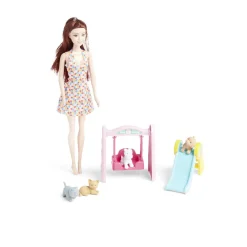 Gifi Poupée mannequin Elly's avec fillette et animaux