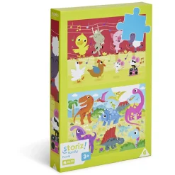 Gifi Jeux De Société Et Éducatifs<Puzzle enfant 20 pièces animaux ferme et dinosaures x2