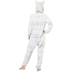 Gifi Pyjama combinaison de Noël femme gris et blanc