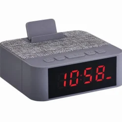 Radio réveil Homday X-Pert avec support Smartphone gris*Gifi Online