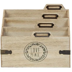 Gifi Range courrier en bois et métal 3 compartiments