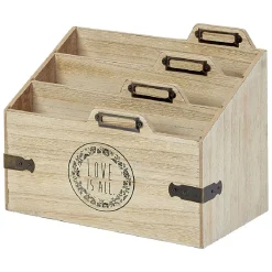 Gifi Range courrier en bois et métal 3 compartiments