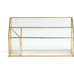 Gifi Range courrier en verre bordure doré