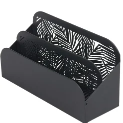 Range courrier métal motif feuillage tropical ajouré noir*Gifi Discount
