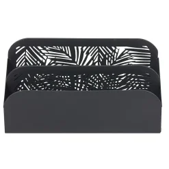 Range courrier métal motif feuillage tropical ajouré noir*Gifi Discount