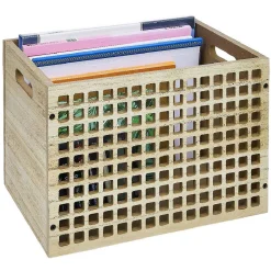 Range document en bois beige 26x33xH7cm*Gifi Outlet