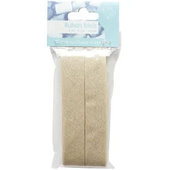 Gifi Ruban biais en coton beige