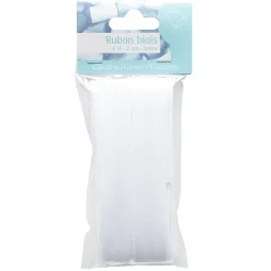 Gifi Ruban biais en coton blanc