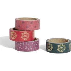 Ruban washi tape Noël traditionnel rouge vert doré 4m x4*Gifi Online