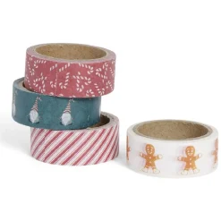 Ruban washi tape Noël traditionnel rouge blanc vert 4m x4*Gifi New
