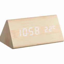 Réveil Homday X-Pert triangle effet bois naturel*Gifi Hot