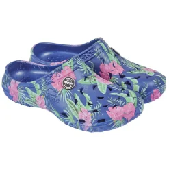 Clearance Gifi Sabot Hipps femme imprimé ropical bleu 40/41