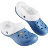 Sale Gifi Sabot Hipps fourré bleu et blanc uni 40/41