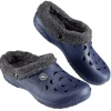 Clearance Gifi Sabot Hipps fourré gris et bleu uni 42/43
