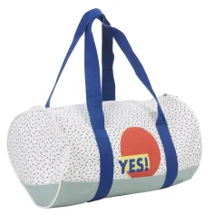 Outlet Gifi Sac de bowling blanc bleu inscription Yes motif rond rouge