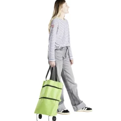 New Gifi Sac de courses ajustable à roulettes 20L orange ou vert