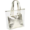 Best Gifi Sac de plage transparent avec pochette doré