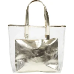 Best Gifi Sac de plage transparent avec pochette doré
