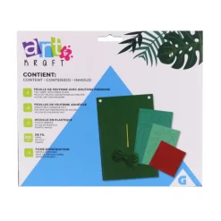 Gifi Sac DIY en feutrine à coudre motif caméléon vert et rouge