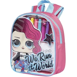 New Gifi Sac à dos garni LOL Surprise avec feuilles de dessin et 6 feutres