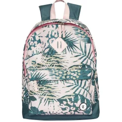 Discount Gifi Sac à dos motif feuillage tropical rose et vert foncé