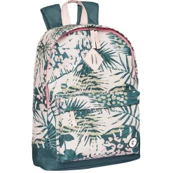 Discount Gifi Sac à dos motif feuillage tropical rose et vert foncé