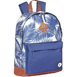Outlet Gifi Sac à dos motif feuillage tropical bleu et blanc