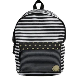 Online Gifi Sac à dos rayé noir et blanc design smiley