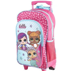 Outlet Gifi Sac à dos Trolley LOL motifs étoilés roses avec roulettes