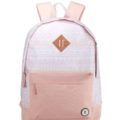 Gifi Sac à dos Tucson design frise géométrique rose pâle et blanc