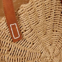 Hot Gifi Sac rond en paille naturel collection tropical