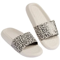 Online Gifi Sandales claquettes plastique beige bride imprimé léopard 40/41