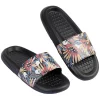 New Gifi Sandales claquettes plastique noir motif feuillage multicolore 40/41