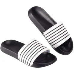 Sale Gifi Sandales claquettes plastique noir rayé blanc 40/41
