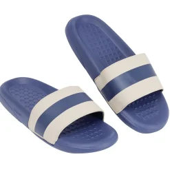 Hot Gifi Sandales claquettes plastique bleu avec bandes blanches 42/43