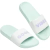Best Gifi Sandales claquettes plastique vert imprimé Good vibes
