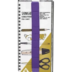 New Gifi Sangle de rangement stylo pour cahier effet simili violet