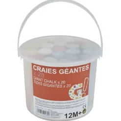 Seau de 20 craies géantes multicolores*Gifi Hot