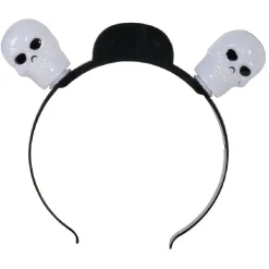Serre tête noir 2 crânes lumineux blanc*Gifi Outlet