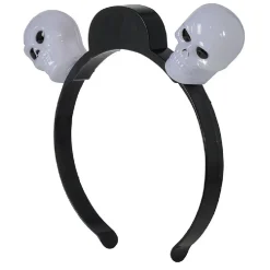 Serre tête noir 2 crânes lumineux blanc*Gifi Outlet