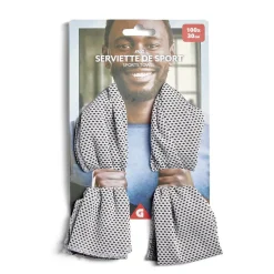 Gifi Serviette de sport grise 100x30cm polyester