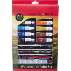 Gifi Set de peinture - 12 tubes Acrylique 50 ml - 3 pinceaux - 5 accessoires