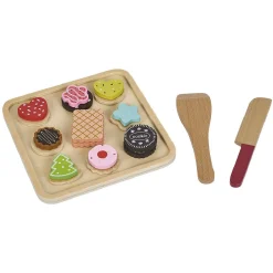 Gifi Jeux D'Imagination Et D'Imitation<Set du petit pâtissier en bois - plateau de pâtisseries