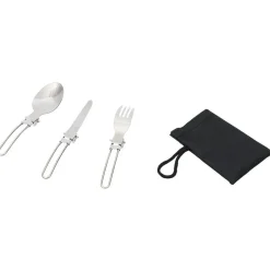 Set nomade couverts inox avec pochette 4 pièces*Gifi