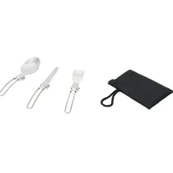 Set nomade couverts inox avec pochette 4 pièces*Gifi