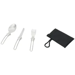 Set nomade couverts inox avec pochette 4 pièces*Gifi